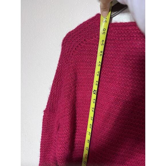 Free People All Mine Sweater Raspberry Size XS Pink V Neck Alpaca Wool - Picture 8 of 9